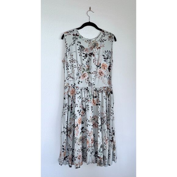 NWT Silversands Sleeveless Floral Dress in Light Blue Pink & Green Size S (IT40) - Picture 2 of 10